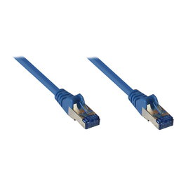 GoodConnections Cable de parcheo Cat. 6A S/FTP de 15m azul con protección de pestaña