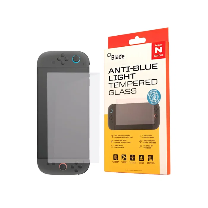 Woxter Blade Gaming BL1003 Protector de Pantalla Vidrio Templado Filtro Luz Azul 9H para Nintendo Switch 2 con Kit de Limpieza