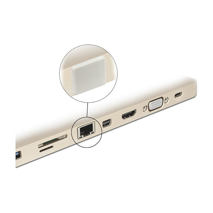 DeLOCK 64019 Cubierta antipolvo para toma RJ45 sin asa, Blanco, 10 unidades