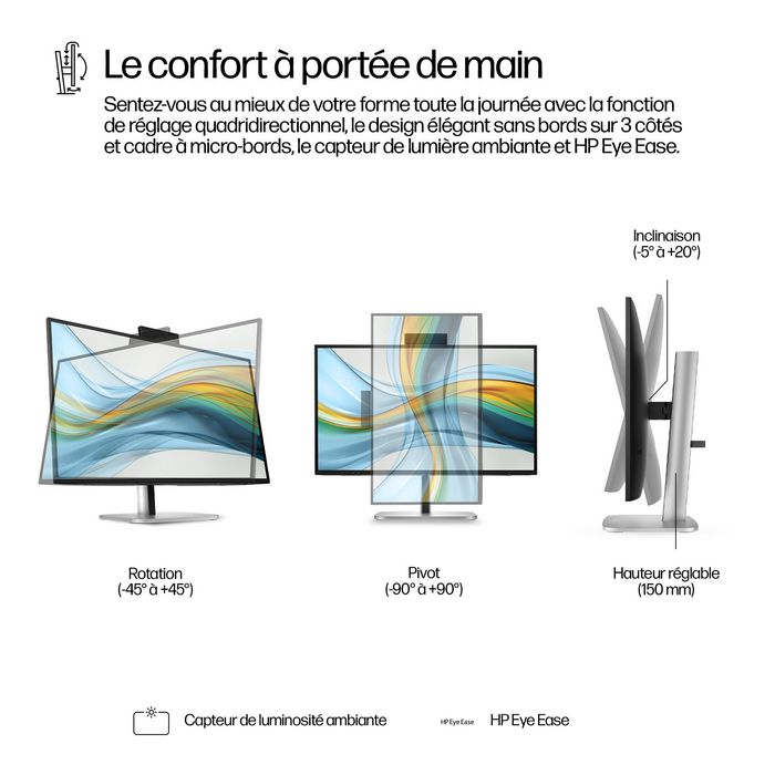 HP Series 5 Pro 27 inch QHD USB-C Conferencing Monitor, Jet black HP Series 5 Pro 27 inch QHD USB-C Conferencing Monitor, Jet black