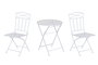 DKD Home Decor Mesa Terraza y Jardín Blanco Hierro Plegable Hojas Set de 3 60 x 60 x 70 cm