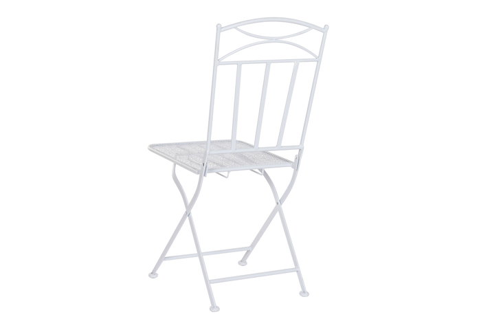 DKD Home Decor Mesa Terraza y Jardín Blanco Hierro Plegable Hojas Set de 3 60 x 60 x 70 cm