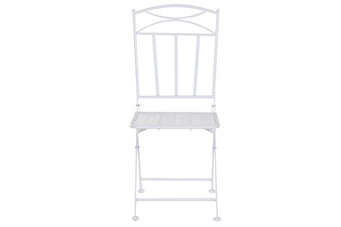 DKD Home Decor Mesa Terraza y Jardín Blanco Hierro Plegable Hojas Set de 3 60 x 60 x 70 cm