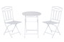 DKD Home Decor Mesa Terraza y Jardín Blanco Hierro Plegable Hojas Set de 3 60 x 60 x 70 cm