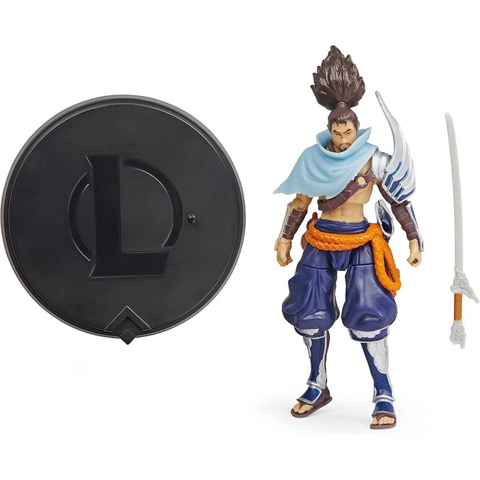 Spin Master League of Legends Figura de Acción Yasuo 10 cm con Espada y Base