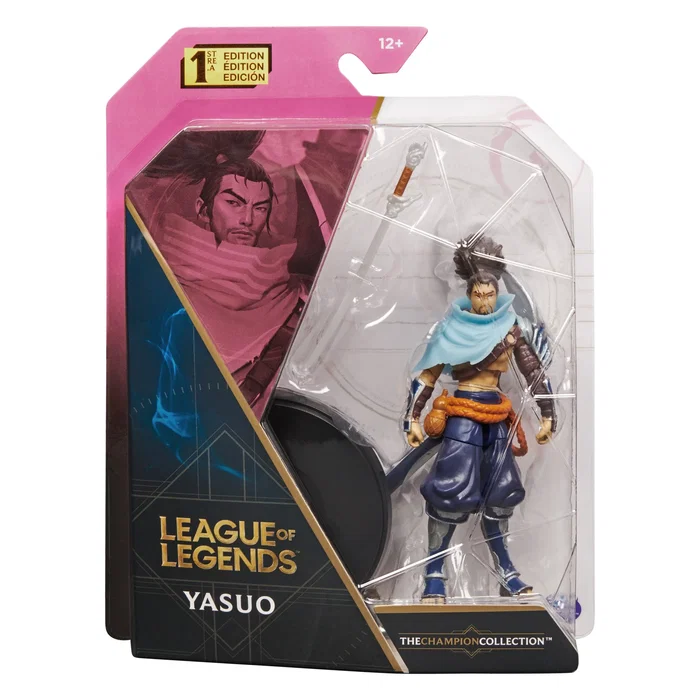 Spin Master League of Legends Figura de Acción Oficial Riot Games Yasuo 10.2 cm Coleccionable con Espada y Base Articulada 6062259