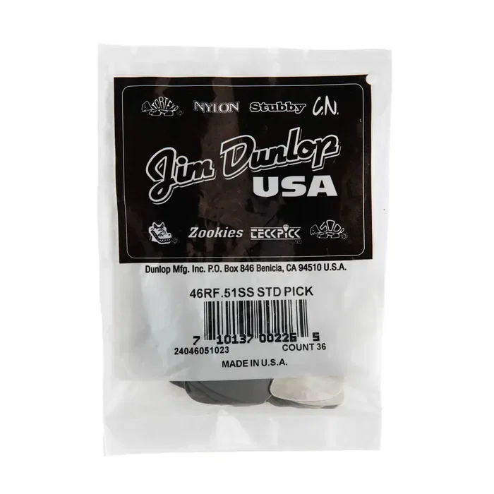 Dunlop Púas de Acero Inoxidable Standard .051 pulgadas (Pack de 36) Dunlop Púas de Acero Inoxidable Standard .051 pulgadas (Pack de 36)