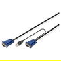 Digitus Cable KVM Sat VGA PS2 Mouse PS2 Keyboard USB tipo A Hembra a HD DB15 Hembra 2xMiniDIN6 Hembra 1.8m Negro