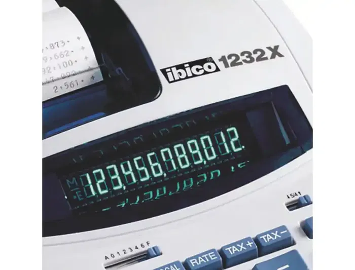 Ibico 1232x Calculadora Impresora Pantalla Fluor Papel 57 mm 12 Dígitos Impresión Bicolor