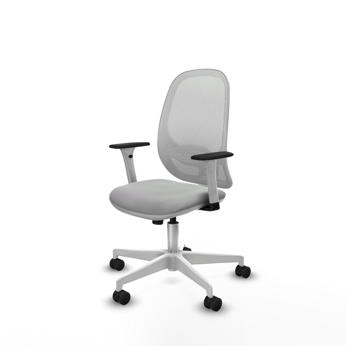 PIQUERAS Y CRESPO Silla de oficina Cilanco con mecanismo Sincro, Gris claro y Blanco