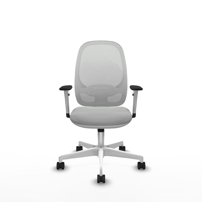 PIQUERAS Y CRESPO Silla de oficina Cilanco con mecanismo Sincro, Gris claro y Blanco