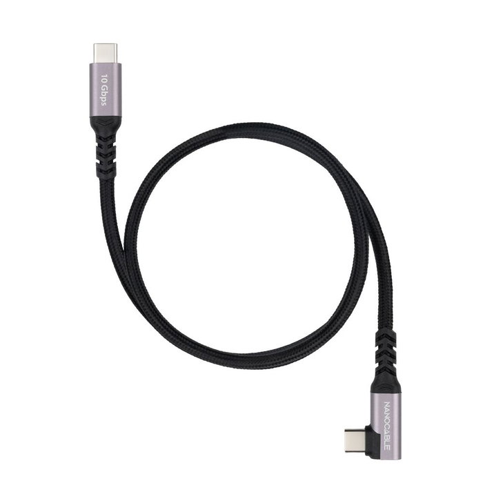 Nanocable Cable USB-C 3.2 Gen2 Acodado 1m Negro