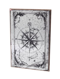 DKD Home Decor Espejo Metal y Cristal Br Jula Envejecido 60x90 cm