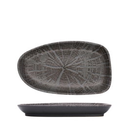 Summa Forest Gris Fuente Rectangular de Gres (Set de 4) 26x15 cm