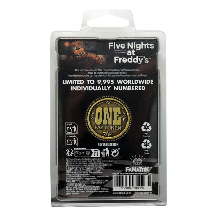 Five Nights at Freddy´s Moneda Decision One Faz Token Limited Edition Five Nights at Freddy´s Moneda Decision One Faz Token Limited Edition