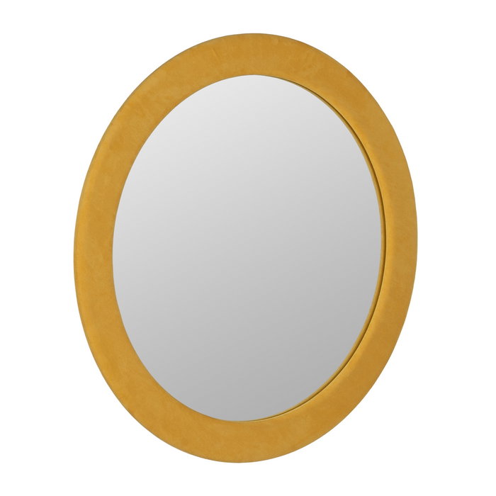 Espejo Redondo Mostaza Mdf-Tejido 100 X 4 X 100 cm Espejo Redondo Mostaza Mdf-Tejido 100 X 4 X 100 cm