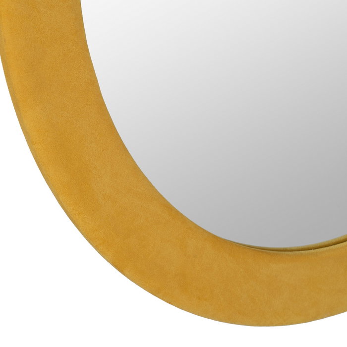 Espejo Redondo Mostaza Mdf-Tejido 100 X 4 X 100 cm Espejo Redondo Mostaza Mdf-Tejido 100 X 4 X 100 cm