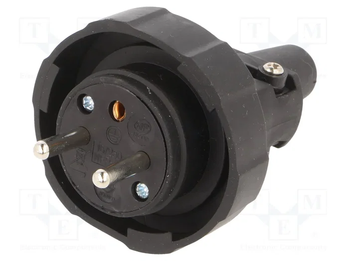 PAWBOL Enchufe Schuko Macho 16A 250VAC Negro PAWBOL Enchufe Schuko Macho 16A 250VAC Negro