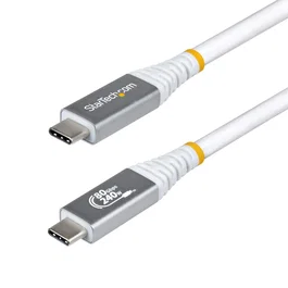 Startech CC50CM80GUSB4CABLEW Cable USB4 USB-C a USB-C Gen 4x2 80 Gbps 240W Power Delivery 3.1 8K @120Hz DisplayPort 2.1 Certificado USB-IF 0.5 m Blanco