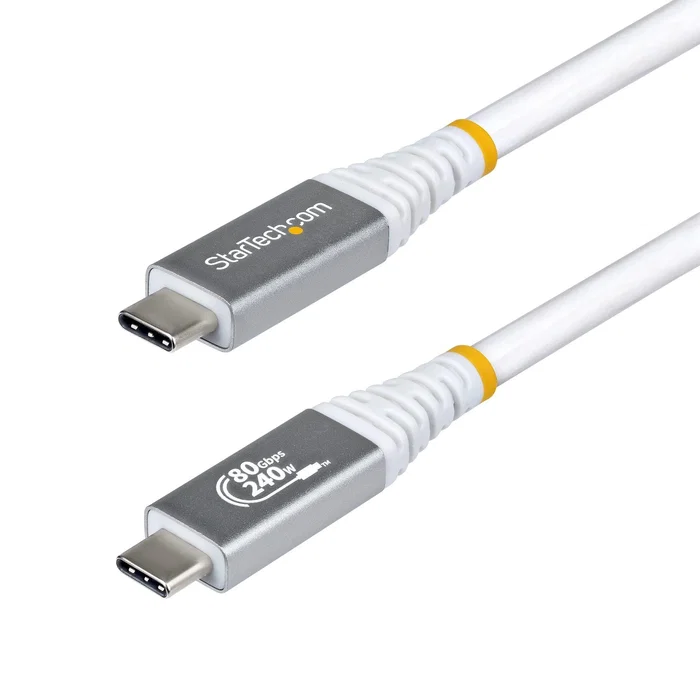 StarTech.com Cable USB4 50cm - USB-C Certificado USB-IF 80Gbps PD 240W 8K120/4K240 DP 2.1 DP80 Recubrimiento TPE StarTech.com Cable USB4 50cm - USB-C Certificado USB-IF 80Gbps PD 240W 8K120/4K240 DP 2.1 DP80 Recubrimiento TPE
