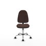 Silla de oficina Algarra con mecanismo Contacto permanente básico tapizada con Similpiel color Marrón oscuro. Equipada con Base cromada, Sin brazos y Ruedas de nailon 50 mm