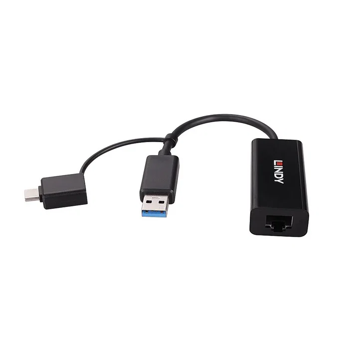 Lindy 43412 Adaptador y Tarjeta de Red Ethernet 5000 Mbit/s Negro