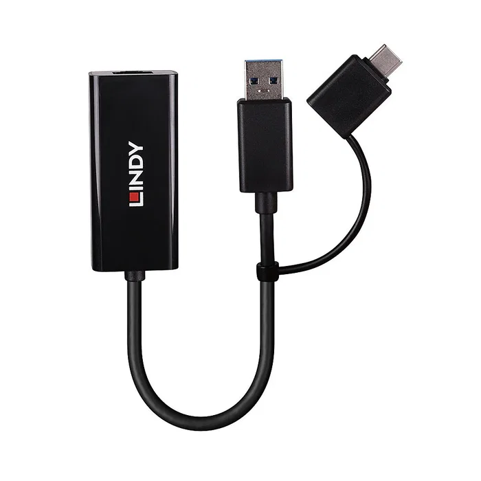 Lindy 43412 Adaptador y Tarjeta de Red Ethernet 5000 Mbit/s Negro