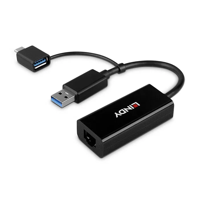 Lindy 43412 Adaptador y Tarjeta de Red Ethernet 5000 Mbit/s Negro