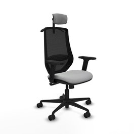 PIQUERAS Y CRESPO Silla de oficina Mardos con mecanismo Sincro, Gris claro y Negro