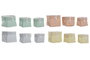 DKD Home Decor Set de 3 Cestas de Algodón y Poliéster RAYAS NEW