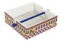 DKD Home Decor Servilletero Mediterraneo Sicilia 2024 Rojo Azul 18 x 4 x 18 cm (4 Unidades)