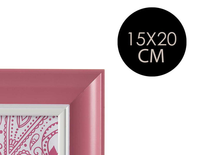 Giftdecor Portafotos 15x20 cm Rosa Plástico y Cristal (Set de 24)