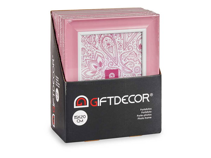 Giftdecor Portafotos 15x20 cm Rosa Plástico y Cristal (Set de 24)
