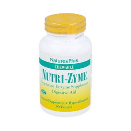NATURES PLUS Nutrizyme 90 Comprimidos Masticables Enzimas Digestivas Frutas Verduras Cereales Apto Vegetarianos