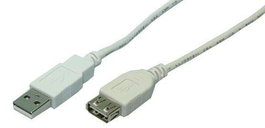 LogiLink USB A - A Ma/Fe 2.00m grey 2m USB 2.0, 2 m, USB A, 2m