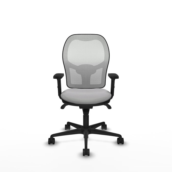PIQUERAS Y CRESPO Silla de oficina Jorquera con mecanismo sincro, tela gris claro y malla blanca PIQUERAS Y CRESPO Silla de oficina Jorquera con mecanismo sincro, tela gris claro y malla blanca