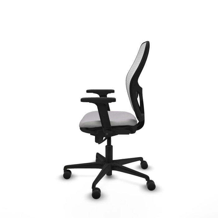 PIQUERAS Y CRESPO Silla de oficina Jorquera con mecanismo sincro, tela gris claro y malla blanca PIQUERAS Y CRESPO Silla de oficina Jorquera con mecanismo sincro, tela gris claro y malla blanca