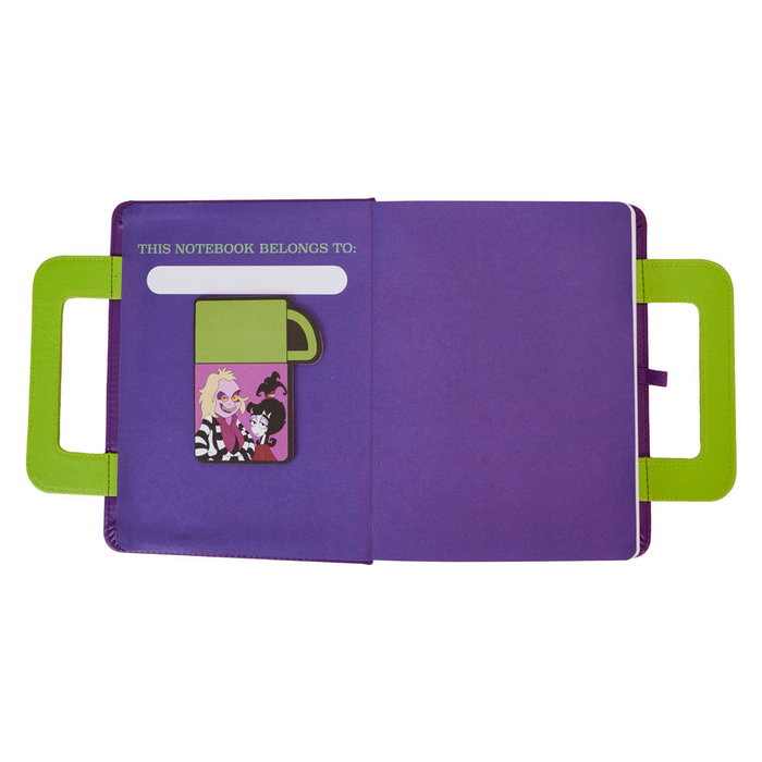 LOUNGEFLY Cuaderno Beetlejuice Piel Vegana 16,875x21,25cm, 150 Hojas Rayadas con Ilustraciones