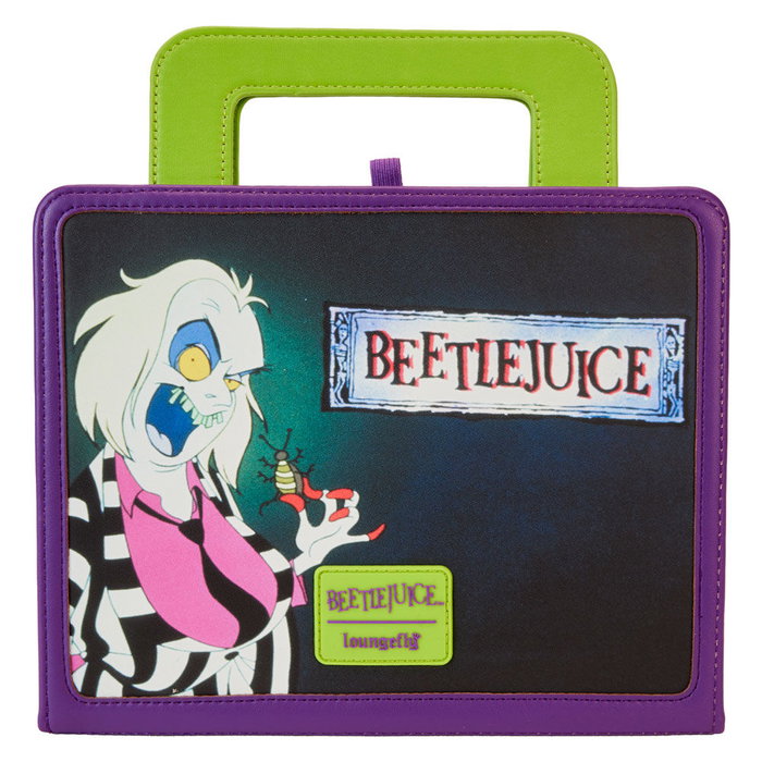LOUNGEFLY Cuaderno Beetlejuice Piel Vegana 16,875x21,25cm, 150 Hojas Rayadas con Ilustraciones