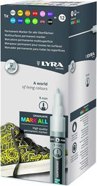 Marcador Permanente Lyra Graduate Mark All Conico 1,0 Mm. Surtido Estuche De 12