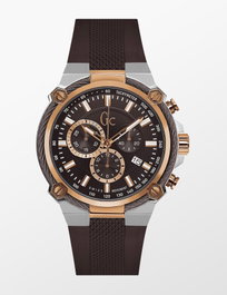 GC Reloj Y24004G4 con correa de silicona marrón
