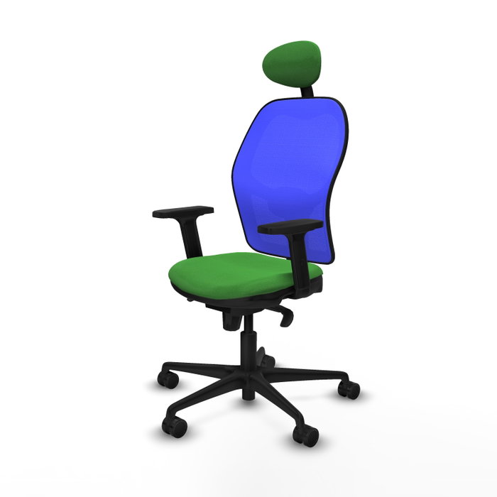 PIQUERAS Y CRESPO Silla de oficina Jorquera con mecanismo Sincro, Tela Verde y Malla Azul PIQUERAS Y CRESPO Silla de oficina Jorquera con mecanismo Sincro, Tela Verde y Malla Azul