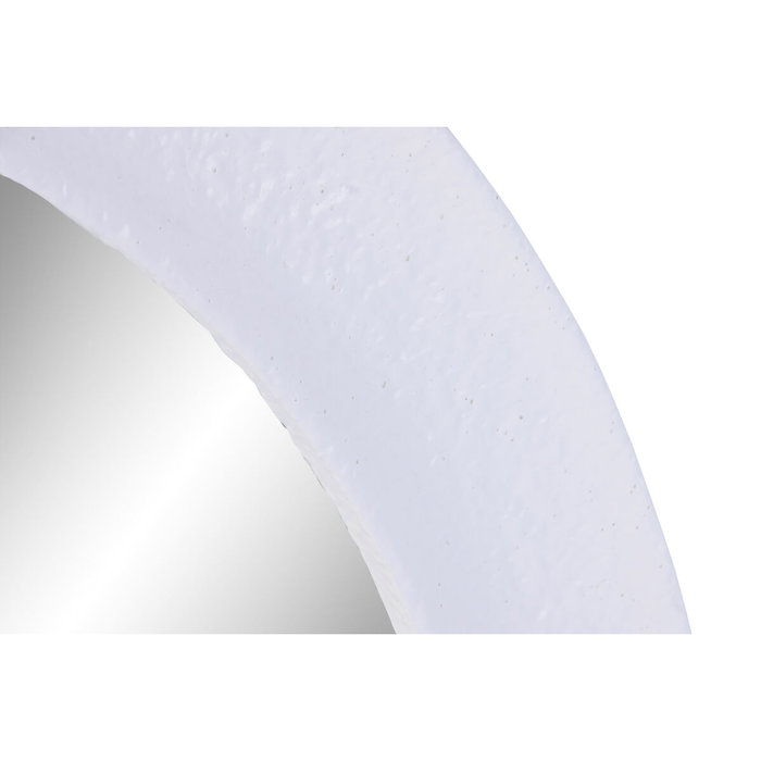 DKD Home Decor Espejo de MDF y Cristal 80x80 cm Blanco Rugoso