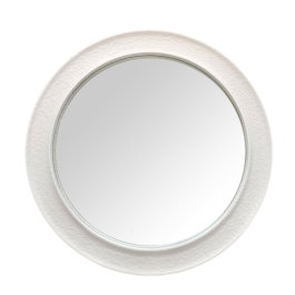 DKD Home Decor Espejo de MDF y Cristal 80x80 cm Blanco Rugoso