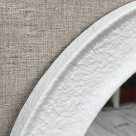 DKD Home Decor - Espejo Scandi Blanco con Marco de 8 cm, Cristal 66x66 cm, MDF, 80x80x2.8 cm