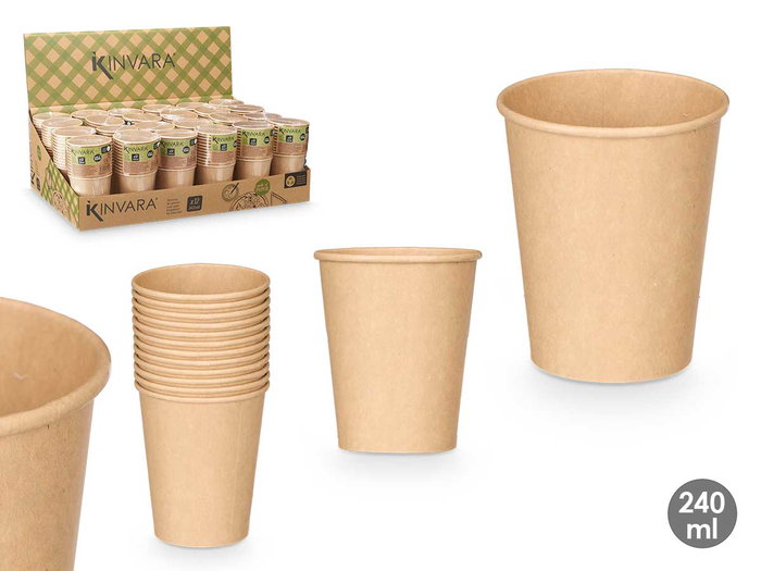 Kinvara Set 12 Vasos Kraft 240 ml 7.5x7.5x8.9 cm (Set de 48) Kinvara Set 12 Vasos Kraft 240 ml 7.5x7.5x8.9 cm (Set de 48)