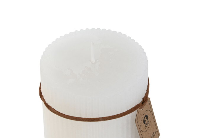 DKD Home Decor Vela de Cera de Parafina Rayada Algodón