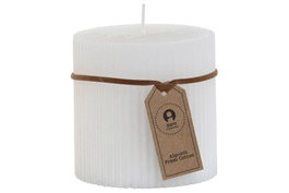 DKD Home Decor Vela de Cera de Parafina Rayada Algodón