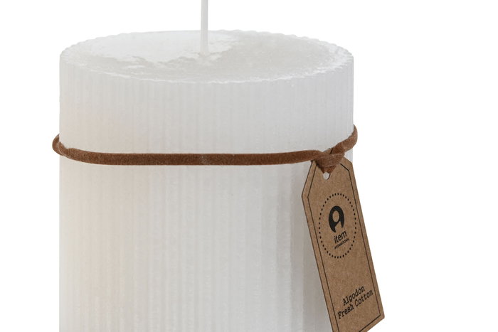 DKD Home Decor Vela de Cera de Parafina Rayada Algodón