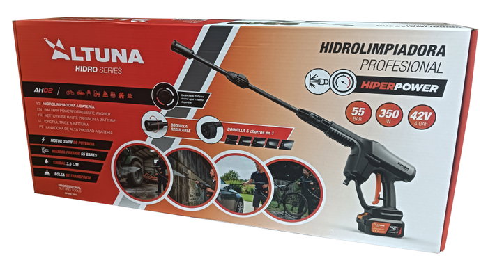 ALTUNA Hidrolavadora a Batería 55 Bares 350 W
